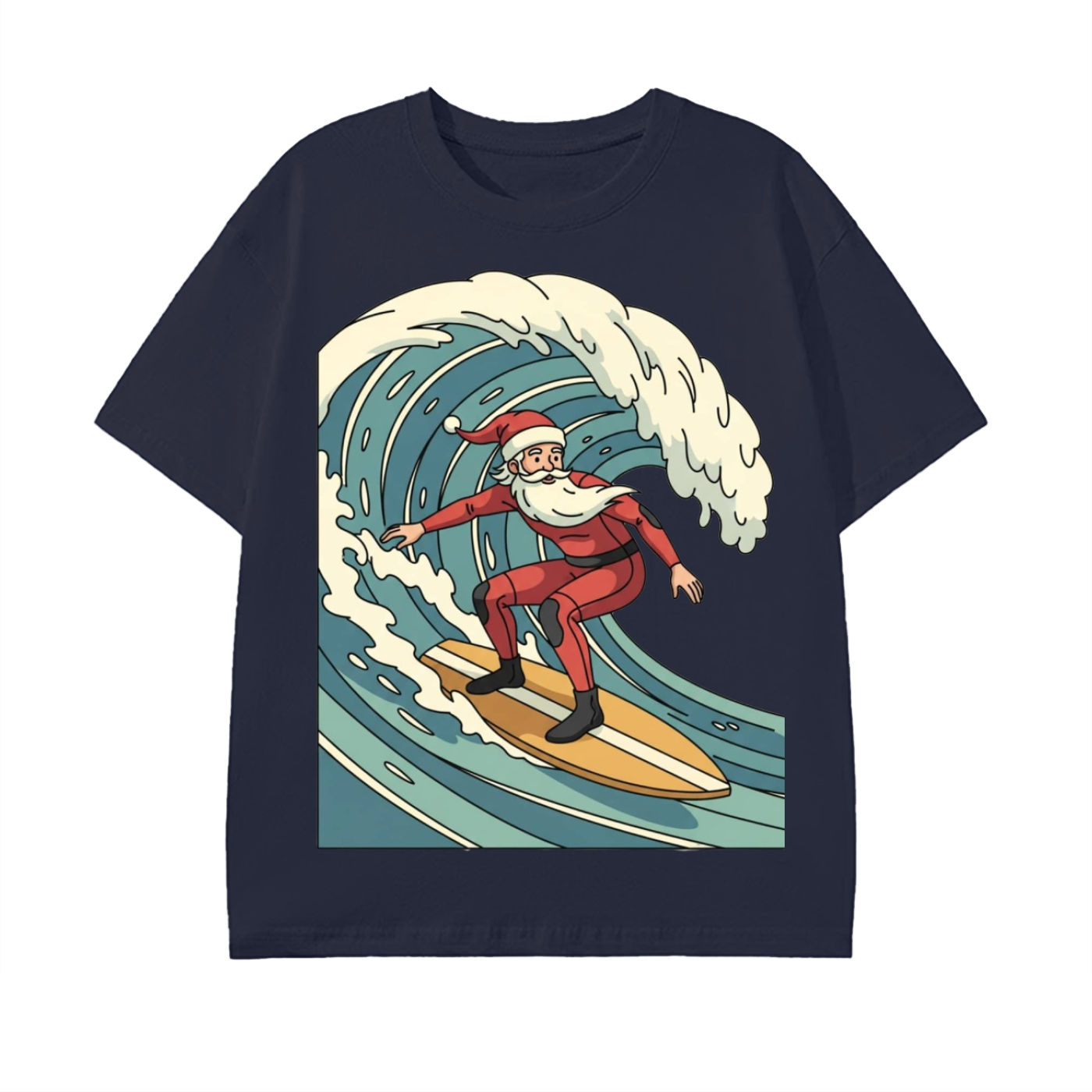 Glimo Vintage Surfing Santa Tee