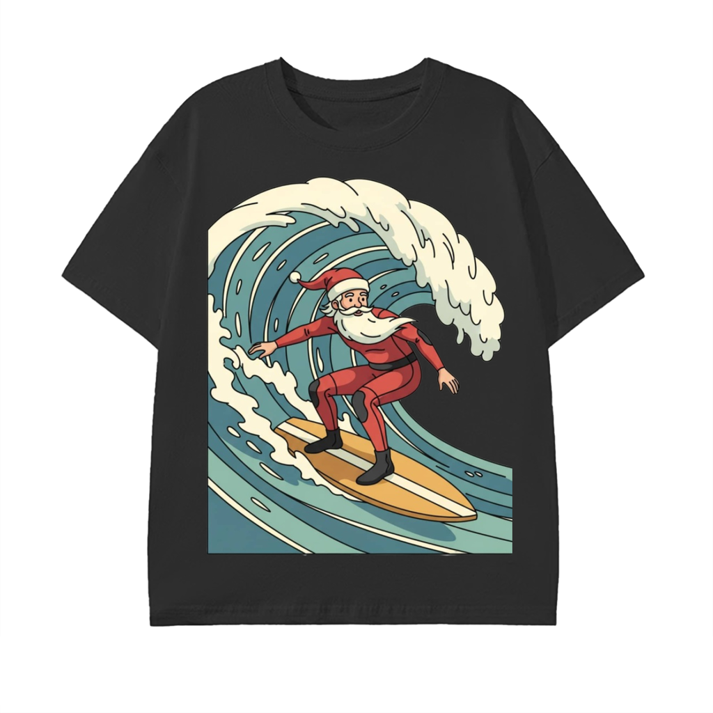 Glimo Vintage Surfing Santa Tee