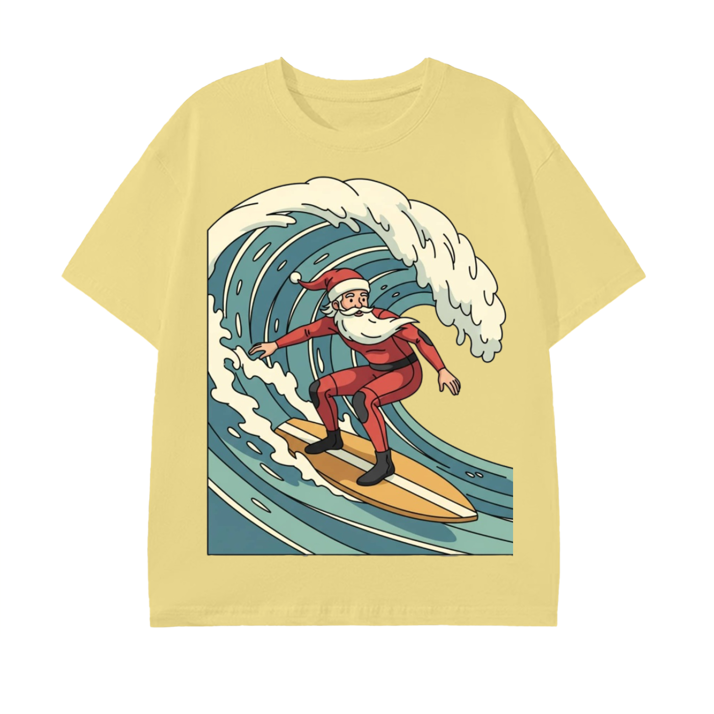 Glimo Vintage Surfing Santa Tee