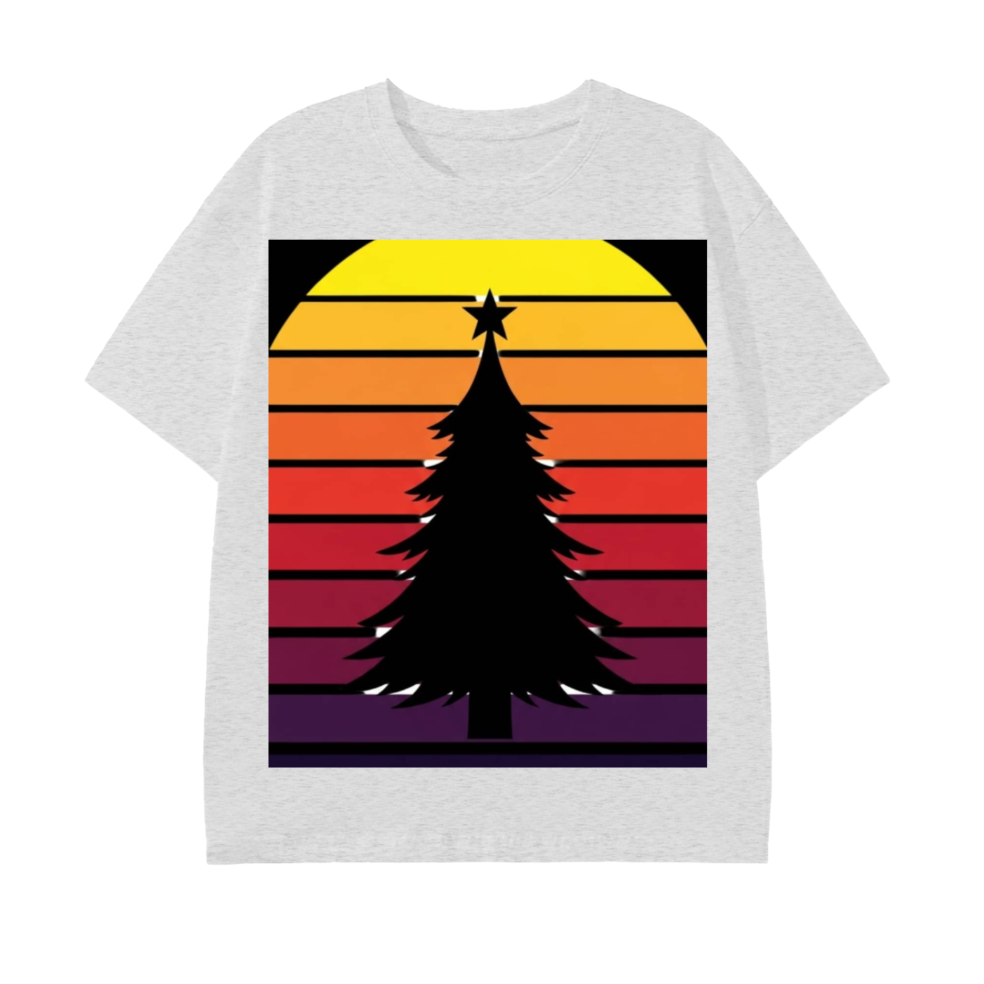 Glimo Retro Sunset Christmas Tree Tee