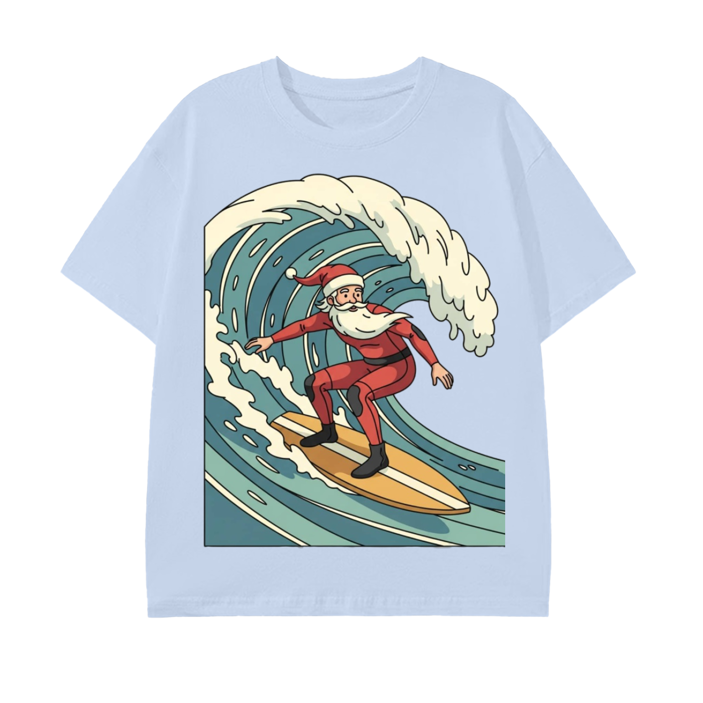 Glimo Vintage Surfing Santa Tee