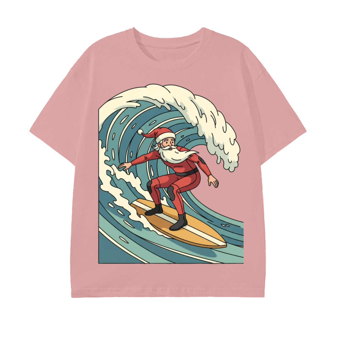 Glimo Vintage Surfing Santa Tee